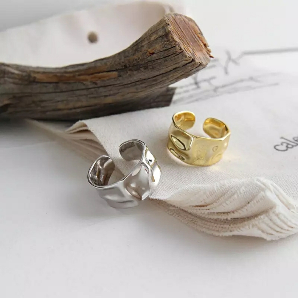 Hammered Gold Vermeil Adjustable Ring - Picture 7 of 12